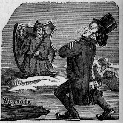Caricature du compositeur allemand Richard Wagner (1813-1883) - French School