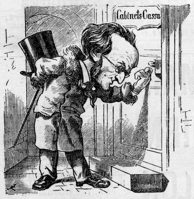 Caricature du compositeur allemand Richard Wagner (1813-1883) - French School