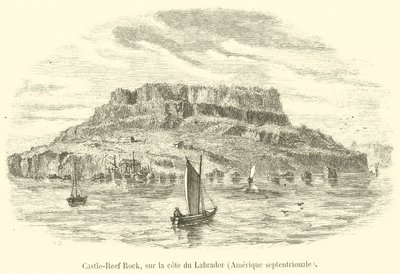 Castle-Reef Rock, sur la côte du Labrador, Amérique septentrionale - French School