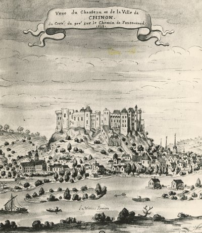 Château et ville de Chinon - French School