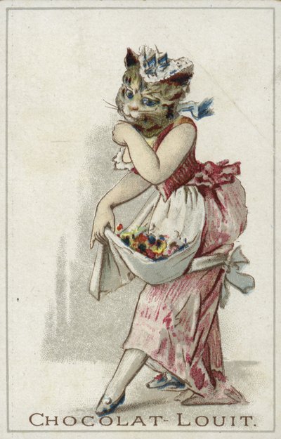 Chat portant une robe - French School