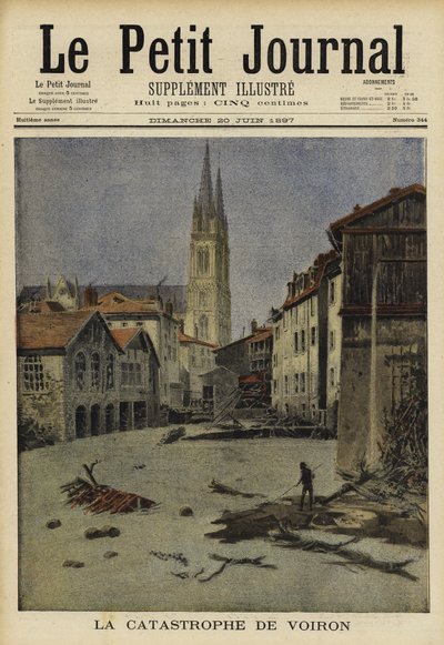 Inondations catastrophiques à Voiron, France, 1897 - French School