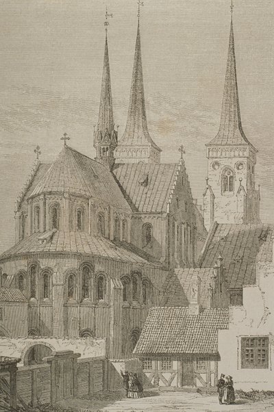 Cathédrale dans les années 1850, Roskilde, Danemark, de Le Tour du Monde, publié à Paris, années 1860 - French School