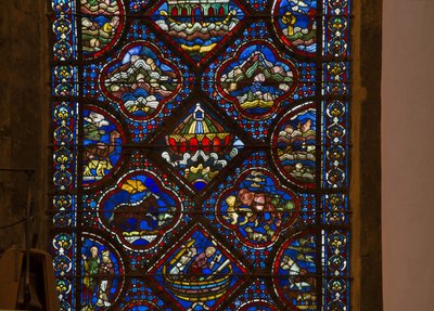 Cathédrale de Chartres, vitrail : vie de Noé, détail (l