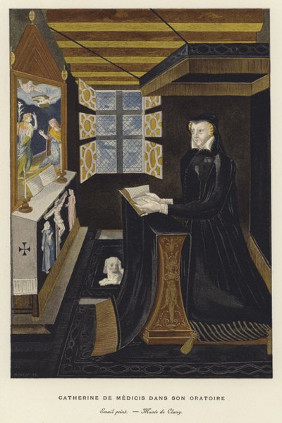 Catherine de Médicis dans son oratoire - French School