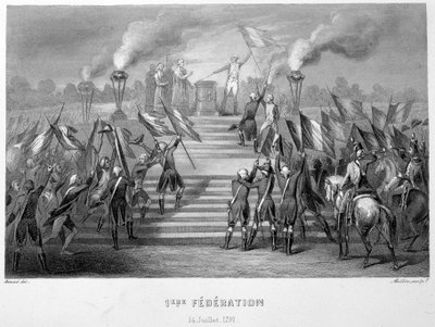 Célébration de la 1ère Fédération Nationale le 14 juillet 1790 sur l