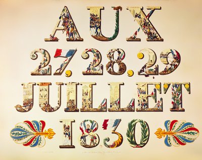 Célébration des Trois Glorieuses, 27, 28 et 29 juillet 1830 - French School