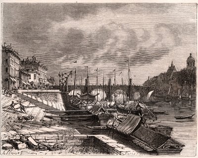Chalon-sur-Saône - Saône-et-Loire - gravure dans "La France illustrée : géographie, histoire, administration statistique" par V.A. Malt-Brown. 1884 - French School