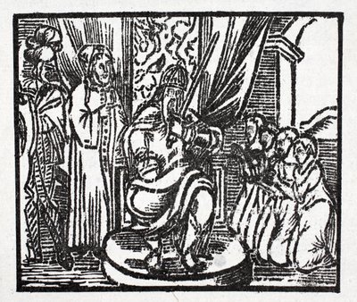 Charlemagne adoube les chevaliers Reynauld, Guichard, Alard et Richardet, fils du duc d
