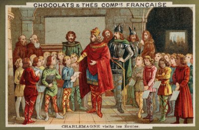 Charlemagne visitant une école - French School