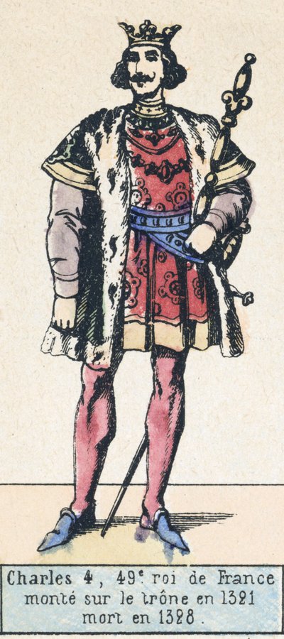 Charles IV, 49e roi de France, monte sur le trône en 1321, mort en 1328 - French School