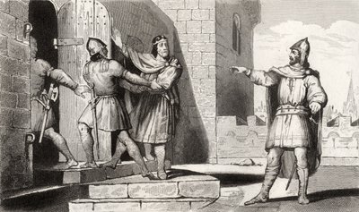 Charles III (879-929) le Simple fait prisonnier par un de ses soldats, de 