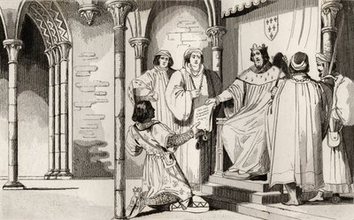 Charles IV (1294-1328) le Bel reçoit une requête à la cour, de 