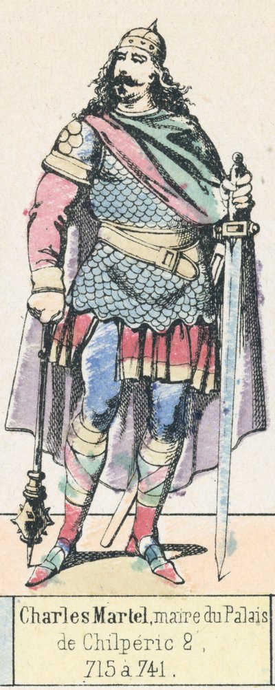 Charles Martel, maire du Palais, de Chilpéric II, 715 à 741 - French School