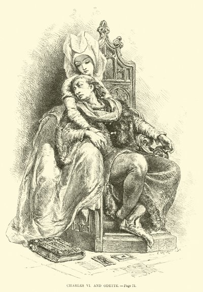 Charles VI et Odette - French School