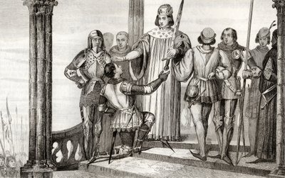 Charles V (1358-80) le Sage présente son épée à Duguesclin, de 