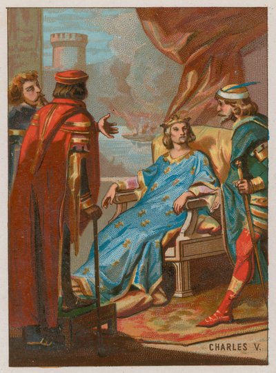 Charles V à la bataille de Poitiers - French School
