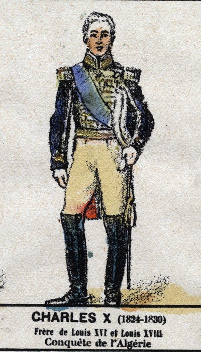 Charles X (1757-1836), roi de France. Dans « Galerie des Rois et Reines de France et des personnages illustres de 1643 à 1895 » Image d