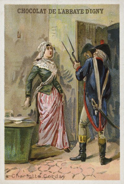 Charlotte Corday, assassin du leader jacobin révolutionnaire français Jean-Paul Marat - French School