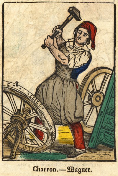Charron (qui fabrique des charrettes); Série sur les métiers, image d