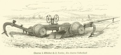 Charrue à défricher de J Fowler, dite charrue Sutherland - French School