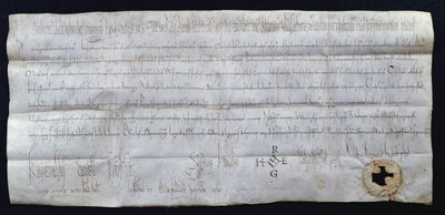 Charte signée par Hugues I Capet (941-996), Roi de France, 988 (plume et encre sur papier) - French School