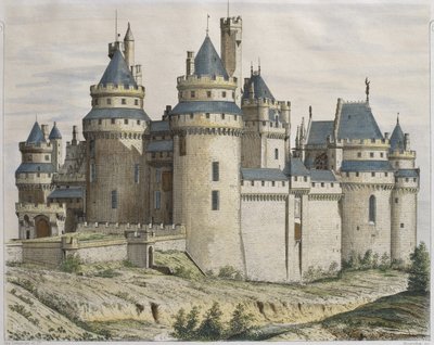 Château de Pierrefonds, illustration du Moniteur des architectes, gravé par Bosredon - French School