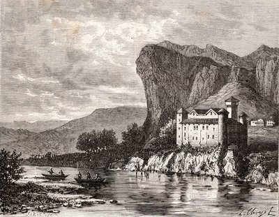 Château de la Caze en Lozère - gravure dans «La France illustrée: géographie, histoire, administration statistique» par V.A. Malt-Brown. 1884 - French School