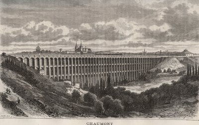 Chaumont - Haute-Marne - gravure dans "La France illustrée: géographie, histoire, administration statistique" par V.A. Malt-Brown. 1884 - French School