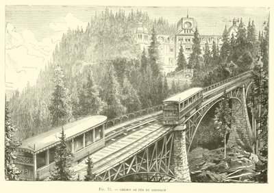 Chemin de fer du Giesbach (gravure) - French School