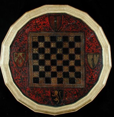 Échiquier avec quatre armoiries, c.1400-30 - French School