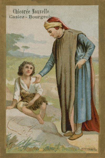 Carte de commerce Chicorée nouvelle, Cimabue découvrant Giotto - French School