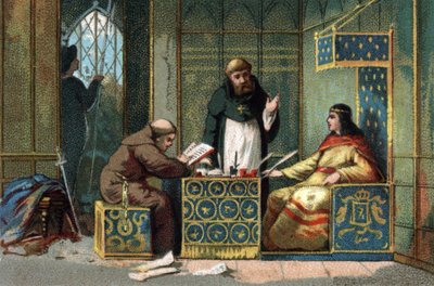 Childebert II, roi de France de 695 à 711 dans son château de l
