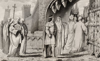 Chilpéric Ier (539-84) dans une procession religieuse, de 