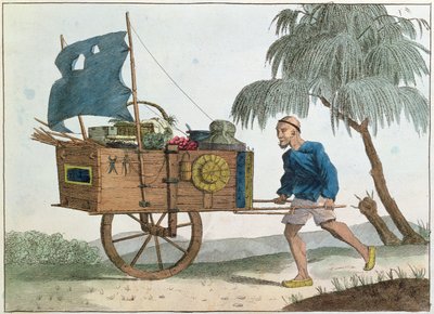 Paysanne chinoise avec une brouette à voile, 1811 - French School