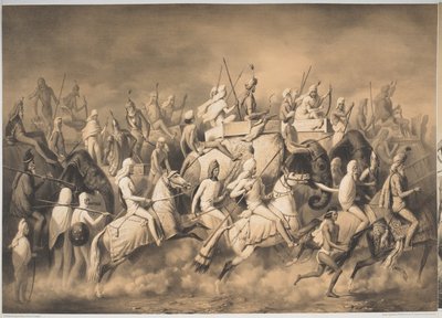 Chir Singh, Maharajah des Sikhs et roi du Pendjab avec sa suite chassant près de Lahore, de 