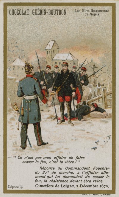 Carte commerciale Chocolat Guerin-Boutron, série Mots Historiques (chromolithographie) - French School
