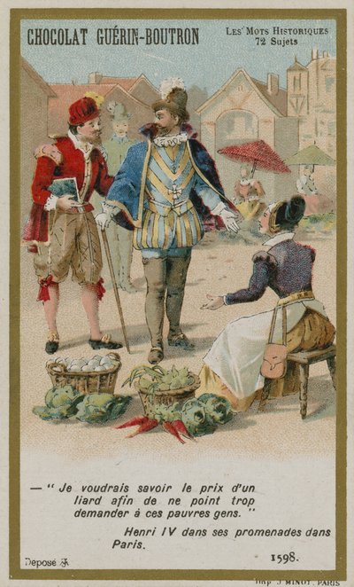 Carte de commerce Chocolat Guerin-Boutron, série Mots Historiques - French School