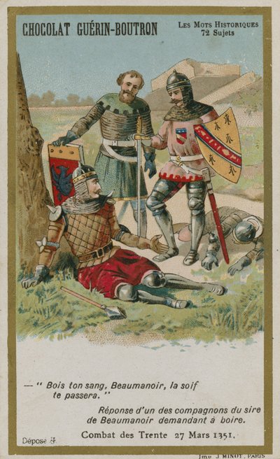 Carte de commerce Chocolat Guerin-Boutron, série Mots Historiques - French School