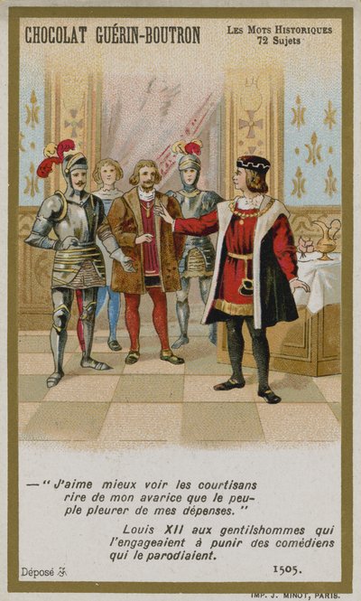 Carte de commerce Chocolat Guerin-Boutron, série Mots Historiques - French School