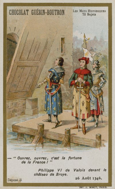Carte de commerce Chocolat Guerin-Boutron, série Mots Historiques - French School