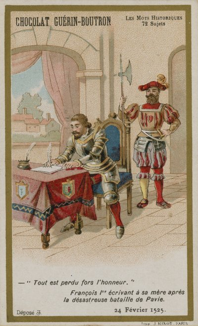 Carte de commerce Chocolat Guerin-Boutron, série Mots Historiques - French School