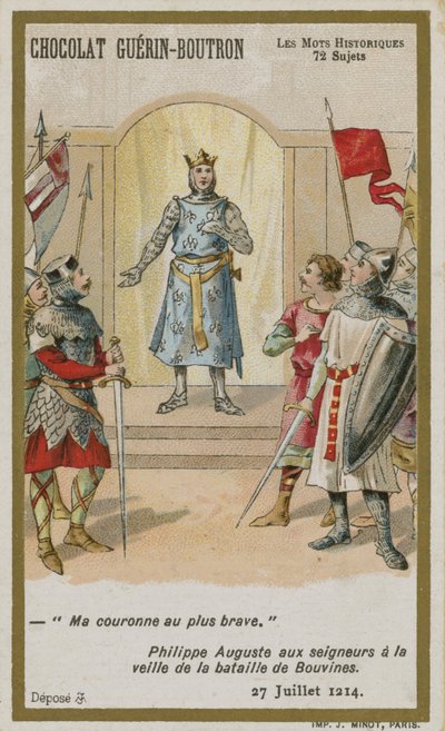 Carte de commerce Chocolat Guerin-Boutron, série Mots Historiques - French School