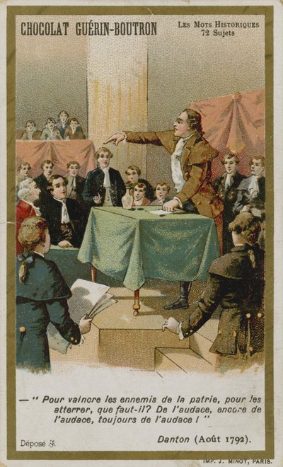 Carte de commerce Chocolat Guerin-Boutron, série Mots Historiques - French School