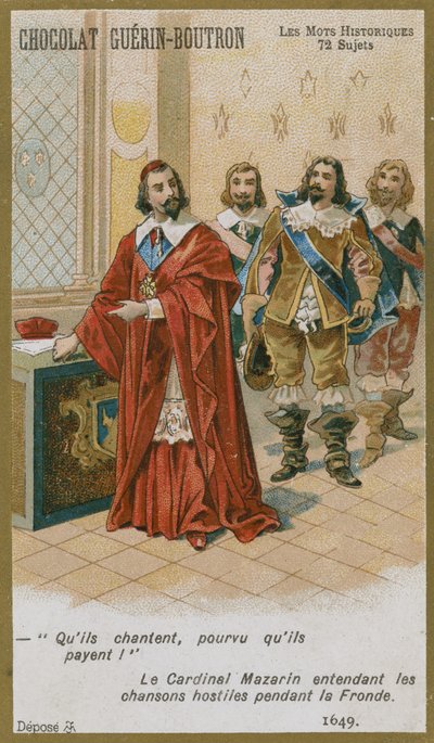Carte de commerce Chocolat Guerin-Boutron, série Mots Historiques - French School