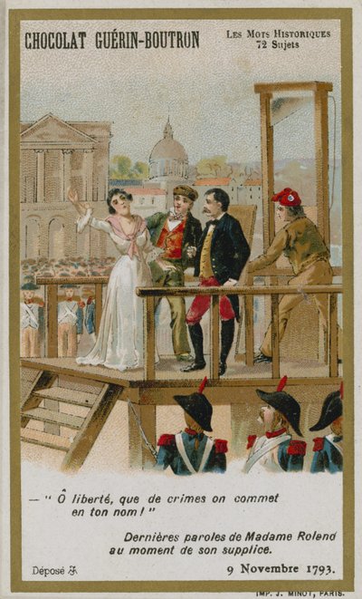 Carte de commerce Chocolat Guerin-Boutron, série Mots Historiques - French School