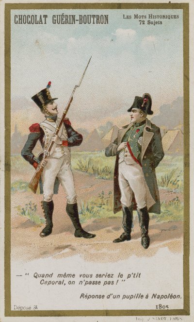 Carte de commerce Chocolat Guerin-Boutron, série Mots Historiques - French School