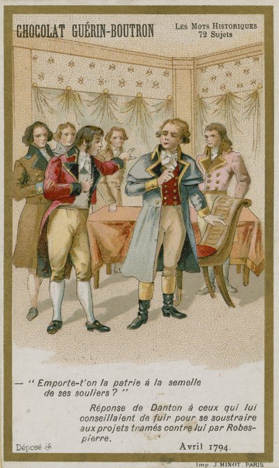 Carte de commerce Chocolat Guerin-Boutron, série Mots Historiques - French School