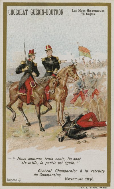 Carte de commerce Chocolat Guerin-Boutron, série Mots Historiques - French School