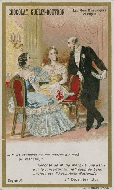 Carte de commerce Chocolat Guerin-Boutron, série Mots Historiques - French School